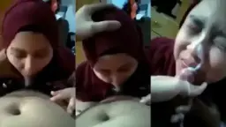 Cucuran Sperma Membasahi Wajah Gadis Berhijab
