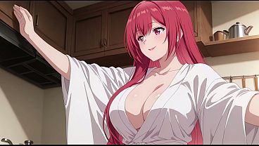 Anak Tiri Pulang Cepat, Lihat Istri Bokap Masak Pakai Jubah Tipis, Kureha Enomoto Cosplay Ngentot (ai-generated)